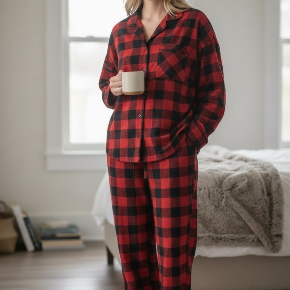 Wondershop Target‎ Red Black Buffalo Plaid Pajama Set Women XXL